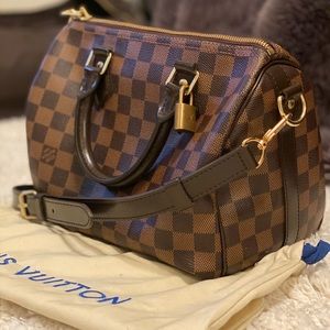 Louis Vuitton Speedy 25 Bandouliere Damier Ebene